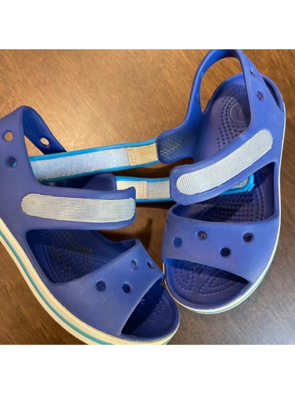 CROCS Crocband Sandals Kids Size 10 Cerulean Blue Ocean 12856-CBOC‎ Waterproof